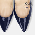 2024AW：iCoN COLORS：ポインテッドトゥ エナメル パンプス（C76531）クラシックネイビー/mamian（マミアン）