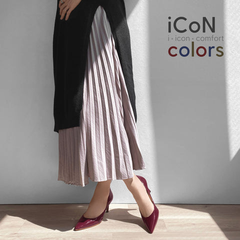 Basic Item SALE10%OFF：2024AW：iCoN COLORS：ポインテッドトゥ エナメル パンプス（C76531）ワインE/mamian（マミアン）