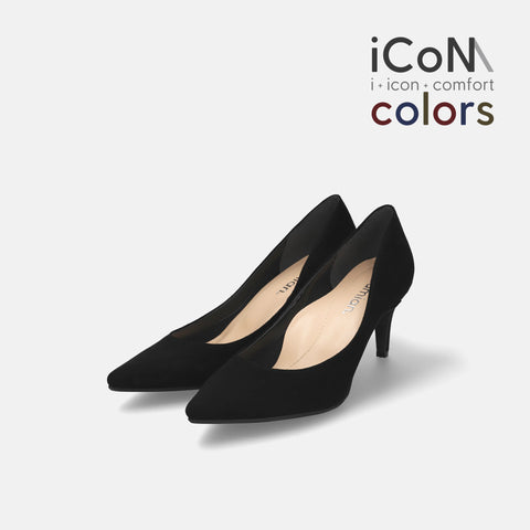 2024AW：iCoN COLORS：ポインテッドトゥ スエード パンプス（C76532）ブラックS/mamian（マミアン）