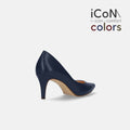 2024AW：iCoN COLORS：ポインテッドトゥ スムース パンプス（C76533）ネイビー/mamian（マミアン）