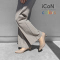 15%OFF：2025SS：iCoN COLORS：ポインテッドトゥ エナメル パンプス（C57171）グレージュE/mamian（マミアン）