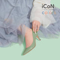 iCoN COLORS：ポインテッドトゥ エナメル パンプス（C76531）モスグリーン/mamian（マミアン）