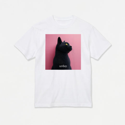 予約：urday【Animal／Black Cat／P】フォトTシャツ（9335582）ホワイト/urday（マミアン）