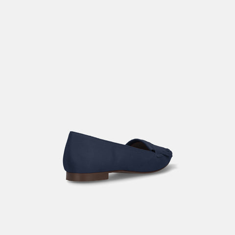 2025AW：ポインテッドトゥ フリンジ ローファー（m17058）ネイビーS/mamian（マミアン）