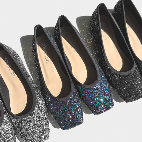 予約：2025AW：グリッター フラットシューズ（m10309）マルチグリッター/mamian（マミアン）