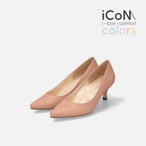 ラストワン30%OFF：iCoN COLORS：ポインテッドトゥ スムース パンプス（C57173）シェイドピンク/mamian（マミアン）