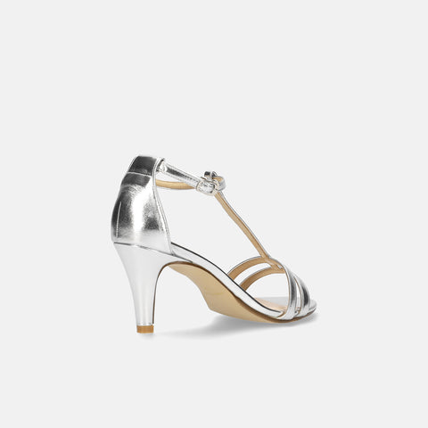 15% OFF: 2024SS: T-strap simple sandals (724) Silver