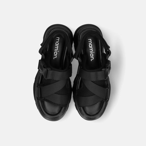 予約：2026SS：厚底スポーツサンダル（c10004）ブラック