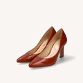 ラストワン50%OFF：ポインテッドトゥ パンプス（m81001）ブリックレッド/mamian（マミアン）